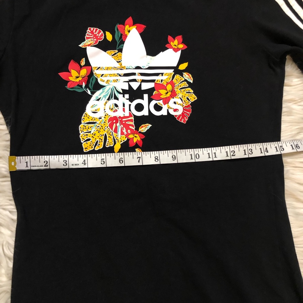Adidas Originals HER STUDIO London Floral Trefoil Long-Sleeve Fitted Dress M - Picture 11 of 12